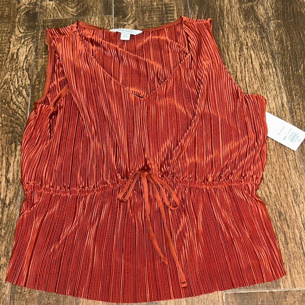 Nine West Rust Sleeveless Blouse